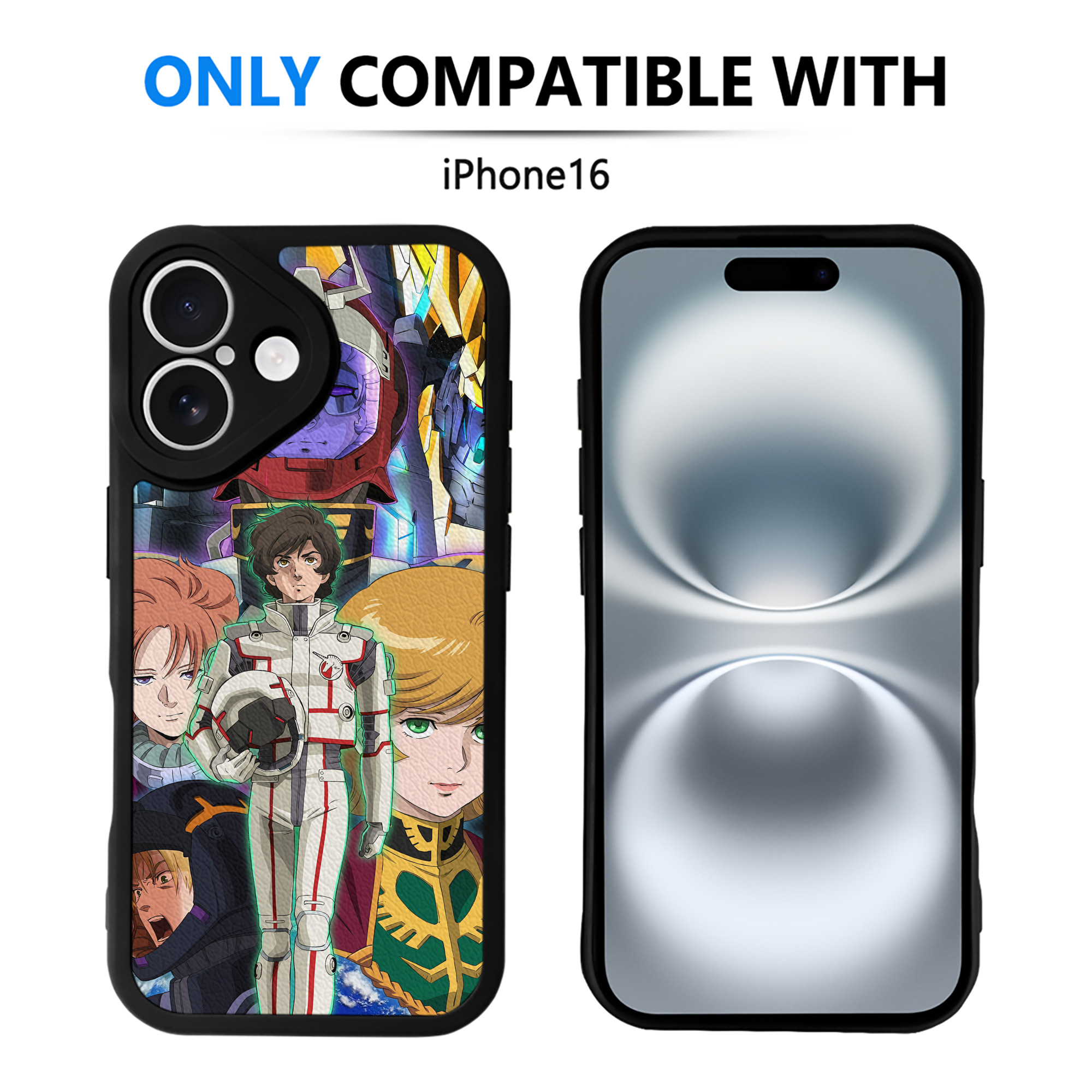 （画像用） 機動戦士ガンダム Mobile Suit Gundam 【iPhone 16シリーズ対応】シリコンスマホケース（レザー調） 材質：シリコン